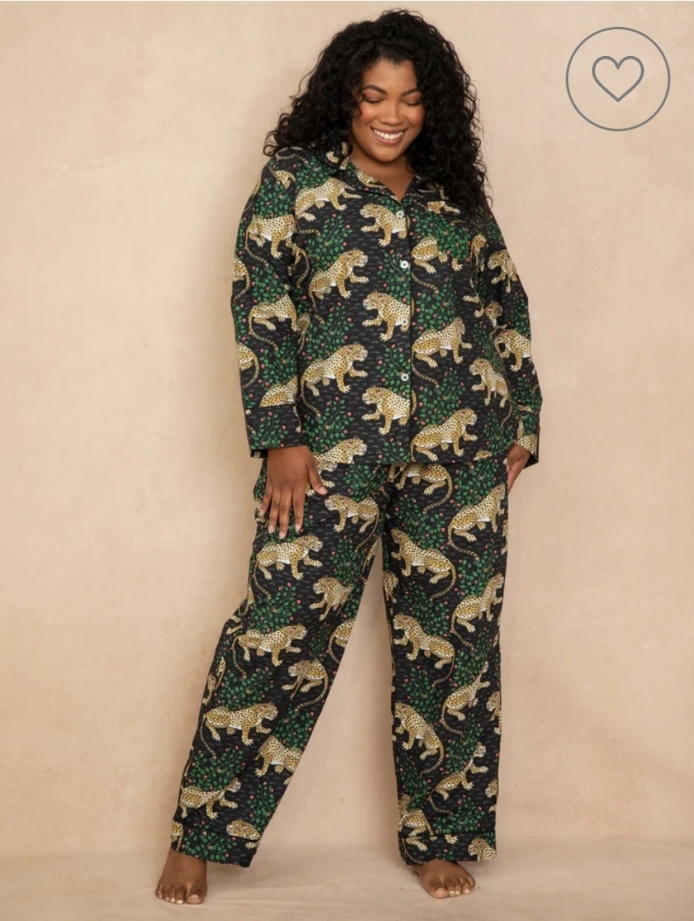 PrintFresh  Bagheera Leopard animal print pajama set size 4X
